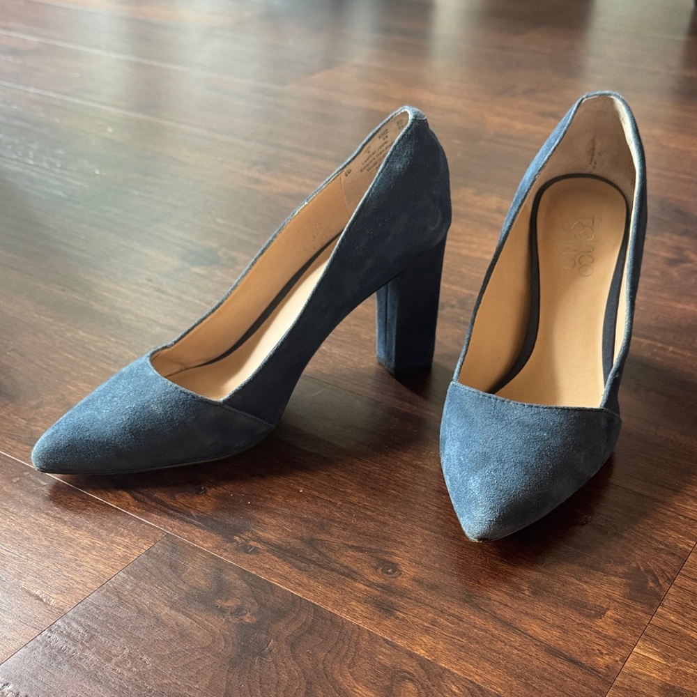 Franco Sarto Navy Blue Suede Pumps